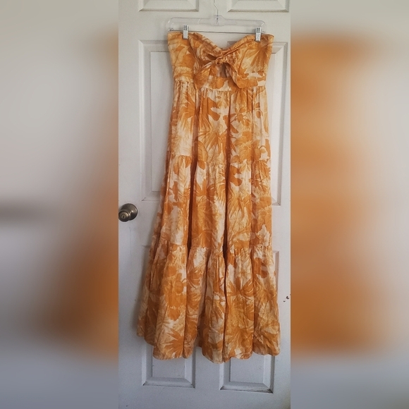 Zimmerman Mae Tie Tiered All Over Floral Print Maxi Dress, Size 2 100% Linen - Picture 2 of 12
